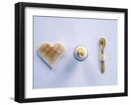 Breakfast Setting with Toast, Egg and Horn Egg Spoon-Alexander Van Berge-Framed Photographic Print