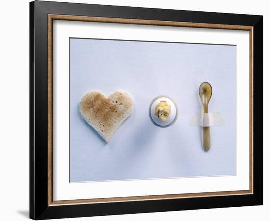 Breakfast Setting with Toast, Egg and Horn Egg Spoon-Alexander Van Berge-Framed Photographic Print