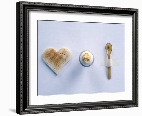 Breakfast Setting with Toast, Egg and Horn Egg Spoon-Alexander Van Berge-Framed Photographic Print