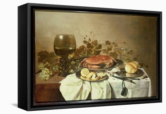 Breakfast Still Life with Roemer and a Crab-Pieter Claesz-Framed Premier Image Canvas