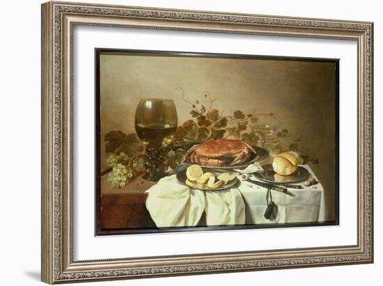 Breakfast Still Life with Roemer and a Crab-Pieter Claesz-Framed Giclee Print