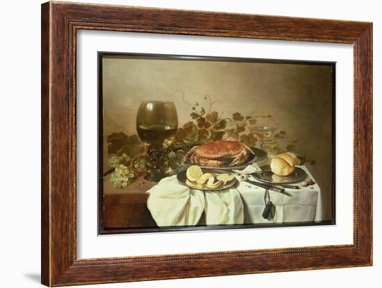 Breakfast Still Life with Roemer and a Crab-Pieter Claesz-Framed Giclee Print