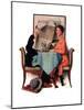 "Breakfast Table" or "Behind the Newspaper", August 23,1930-Norman Rockwell-Mounted Giclee Print
