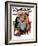 "Breakfast Table" or "Behind the Newspaper" Saturday Evening Post Cover, August 23,1930-Norman Rockwell-Framed Giclee Print