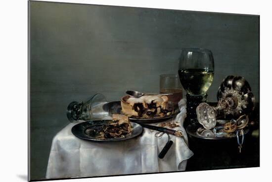 Breakfast Table with Blackberry Pie, 1631-Willem Claesz Heda-Mounted Premium Giclee Print