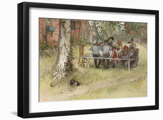 Breakfast under the Big Birch, from 'A Home' series, c.1895-Carl Larsson-Framed Giclee Print