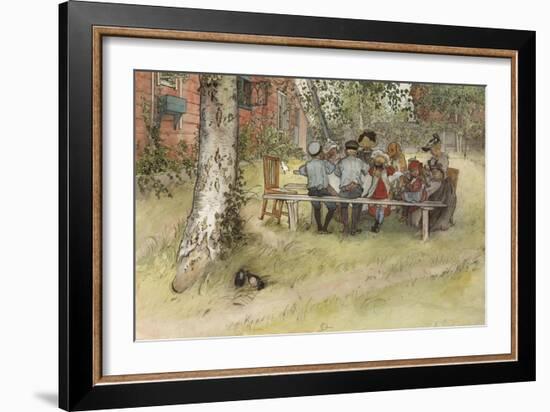 Breakfast under the Big Birch, from 'A Home' series, c.1895-Carl Larsson-Framed Giclee Print