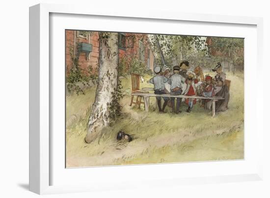 Breakfast under the Big Birch, from 'A Home' series, c.1895-Carl Larsson-Framed Giclee Print