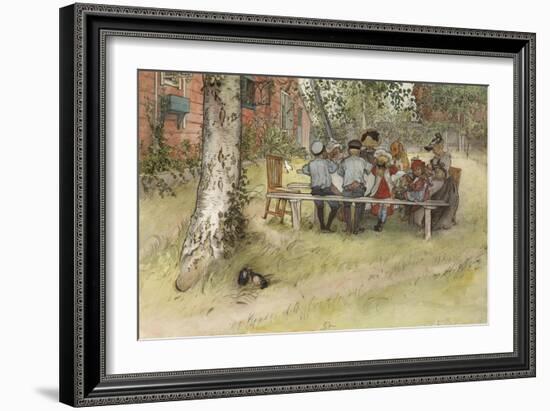 Breakfast under the Big Birch, from 'A Home' series, c.1895-Carl Larsson-Framed Giclee Print