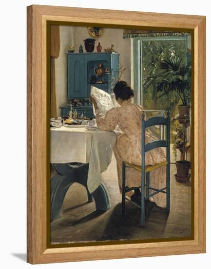 Breakfast with the Morning Newspaper, 1898-Laurits Andersen Ring-Framed Premier Image Canvas