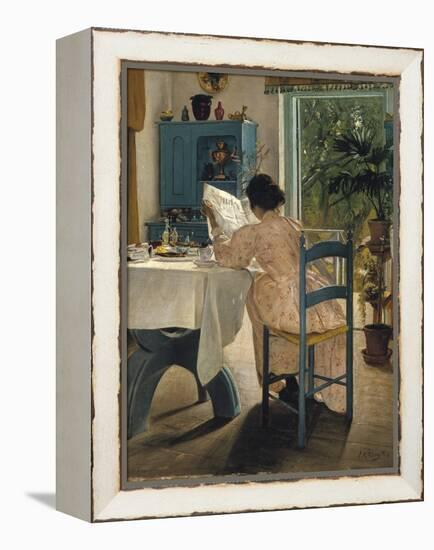 Breakfast with the Morning Newspaper, 1898-Laurits Andersen Ring-Framed Premier Image Canvas