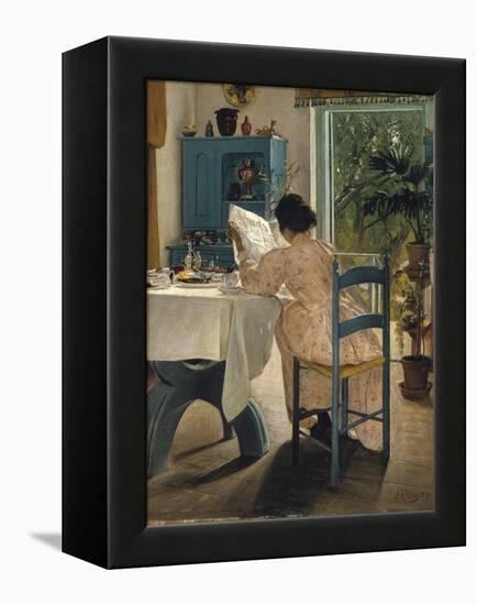 Breakfast with the Morning Newspaper, 1898-Laurits Andersen Ring-Framed Premier Image Canvas