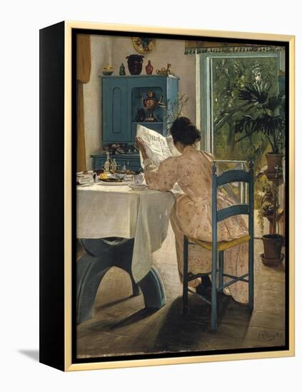 Breakfast with the Morning Newspaper, 1898-Laurits Andersen Ring-Framed Premier Image Canvas