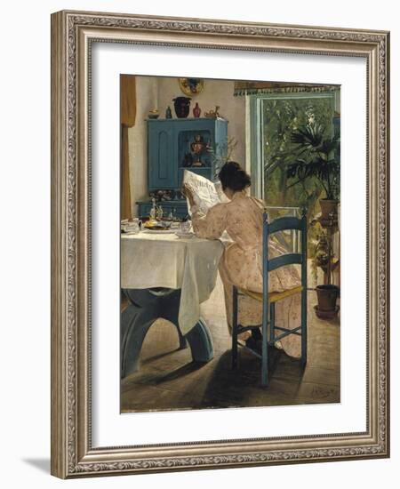 Breakfast with the Morning Newspaper, 1898-Laurits Andersen Ring-Framed Premium Giclee Print