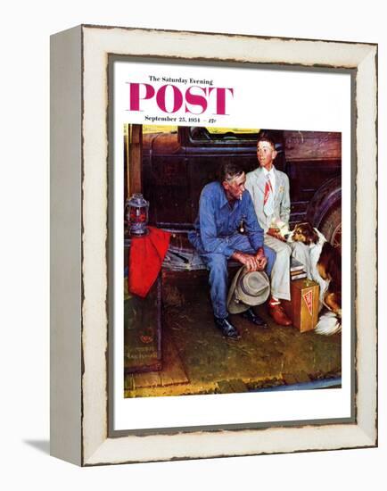 "Breaking Home Ties" Saturday Evening Post Cover, September 25,1954-Norman Rockwell-Framed Premier Image Canvas