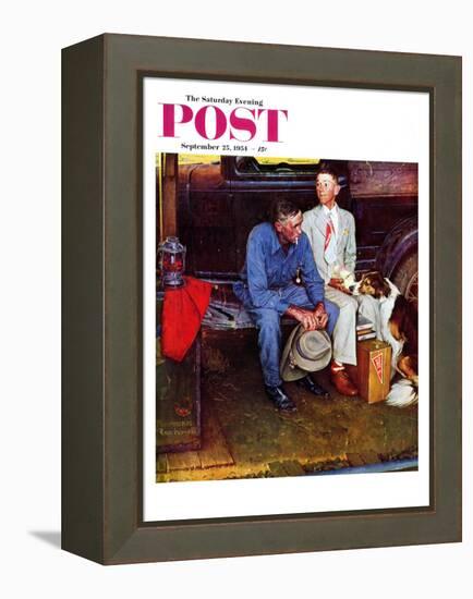 "Breaking Home Ties" Saturday Evening Post Cover, September 25,1954-Norman Rockwell-Framed Premier Image Canvas