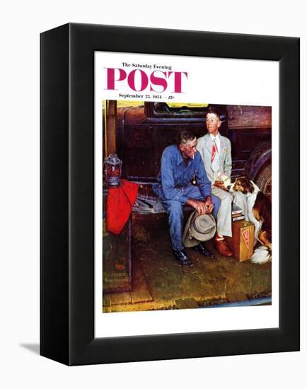 "Breaking Home Ties" Saturday Evening Post Cover, September 25,1954-Norman Rockwell-Framed Premier Image Canvas