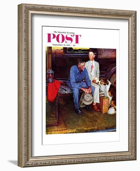 "Breaking Home Ties" Saturday Evening Post Cover, September 25,1954-Norman Rockwell-Framed Giclee Print