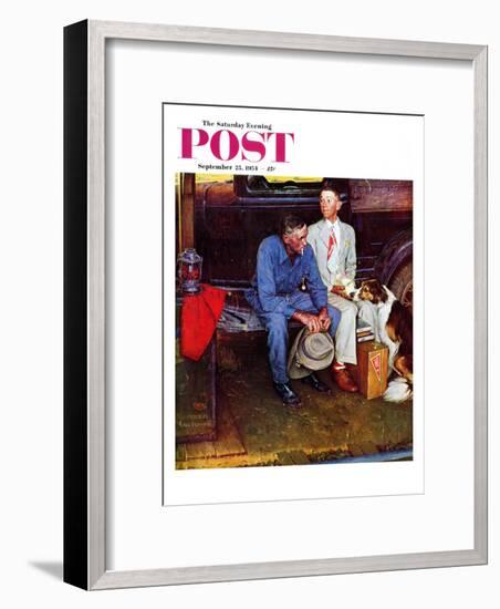 "Breaking Home Ties" Saturday Evening Post Cover, September 25,1954-Norman Rockwell-Framed Giclee Print