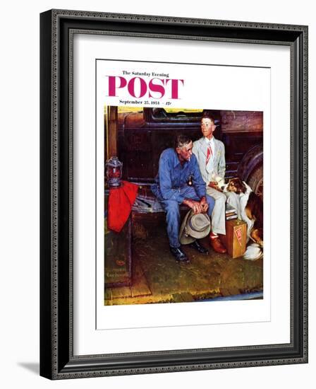 "Breaking Home Ties" Saturday Evening Post Cover, September 25,1954-Norman Rockwell-Framed Giclee Print