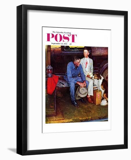 "Breaking Home Ties" Saturday Evening Post Cover, September 25,1954-Norman Rockwell-Framed Giclee Print