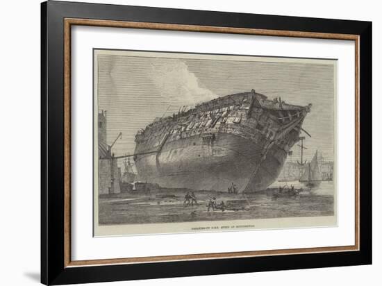 Breaking-Up HMS Queen at Rotherhithe-Frank Watkins-Framed Giclee Print