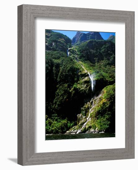 Breaking Waterfall, New Zealand-Charles Glover-Framed Art Print