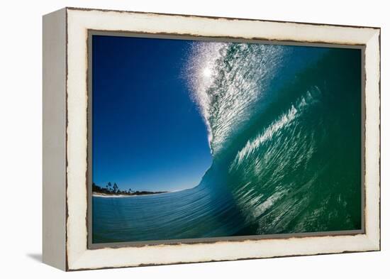 Breaking wave, Gold Coast, Queensland, Australia-Mark A Johnson-Framed Premier Image Canvas