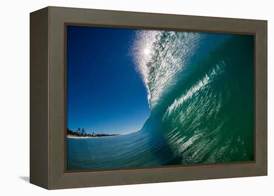 Breaking wave, Gold Coast, Queensland, Australia-Mark A Johnson-Framed Premier Image Canvas