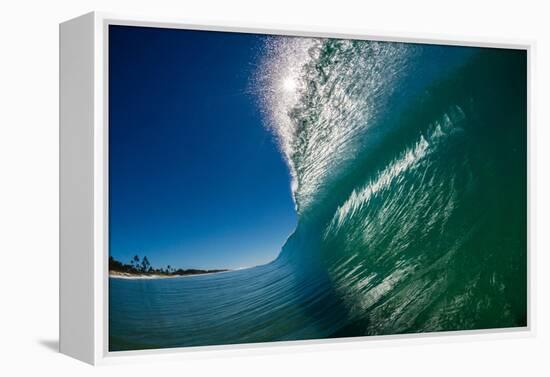 Breaking wave, Gold Coast, Queensland, Australia-Mark A Johnson-Framed Premier Image Canvas