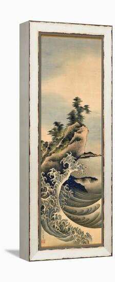 Breaking Waves, Edo Period, 1847-Katsushika Hokusai-Framed Premier Image Canvas