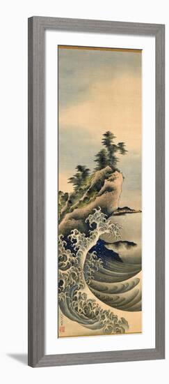 Breaking Waves, Edo Period, 1847-Katsushika Hokusai-Framed Giclee Print