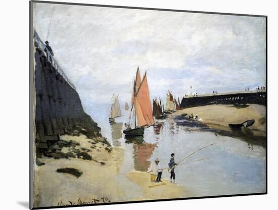 Breakwater at Trouville, Low Tide, 1870-Claude Monet-Mounted Giclee Print