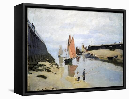 Breakwater at Trouville, Low Tide, 1870-Claude Monet-Framed Premier Image Canvas