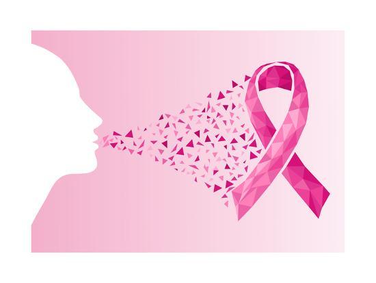 Breast Cancer Awareness Ribbon Woman S Face Art Print Cienpies Art Com