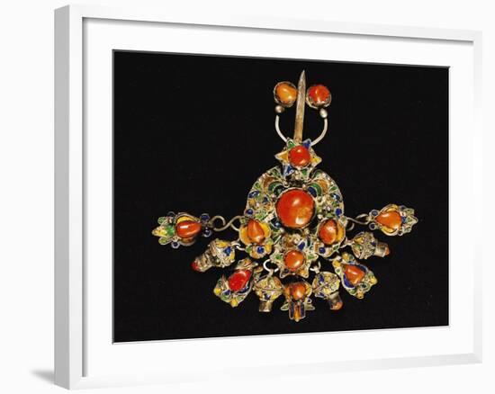 Breastplate in Silver, Enamel and Mediterranean Coral-null-Framed Giclee Print