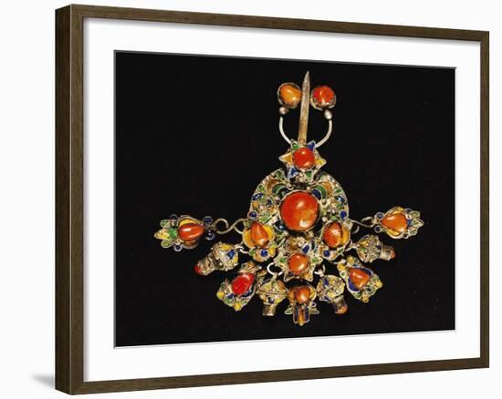 Breastplate in Silver, Enamel and Mediterranean Coral-null-Framed Giclee Print