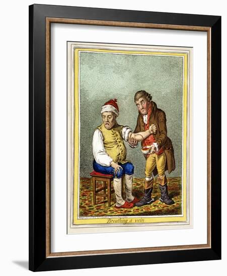 Breathing a Vein, Pub. London January 28th 1804-James Gillray-Framed Giclee Print