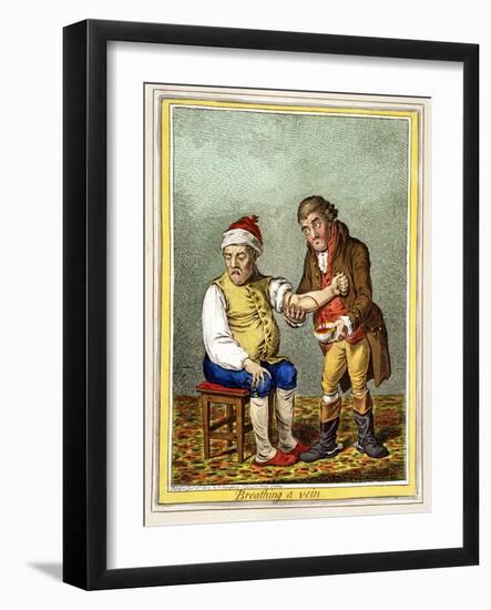 Breathing a Vein, Pub. London January 28th 1804-James Gillray-Framed Giclee Print