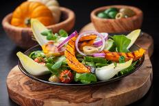 Delicious Field Salad with Grilled Pumpkin Stripes for Thanksgiving-Brebca-Photographic Print