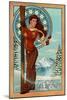 Breckenridge, Colorado - Art Nouveau Skier-Lantern Press-Mounted Art Print