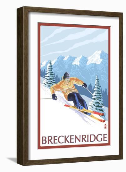 Breckenridge, Colorado, Downhill Skier-Lantern Press-Framed Art Print