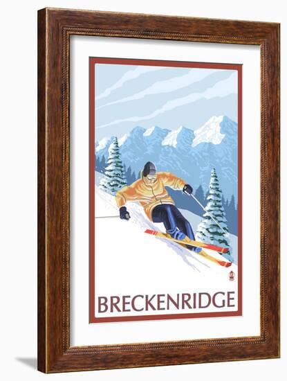 Breckenridge, Colorado, Downhill Skier-Lantern Press-Framed Art Print