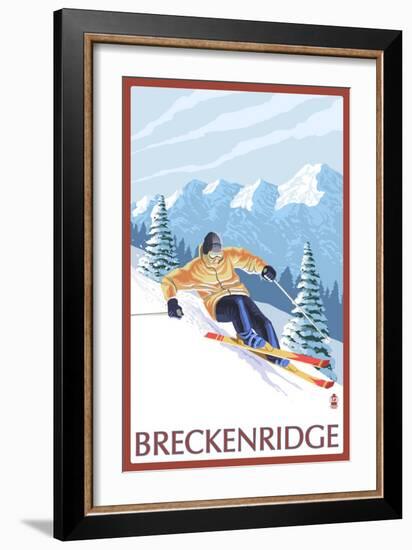 Breckenridge, Colorado, Downhill Skier-Lantern Press-Framed Art Print