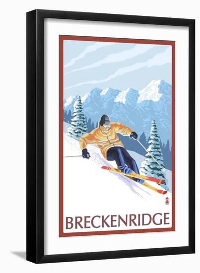 Breckenridge, Colorado, Downhill Skier-Lantern Press-Framed Art Print