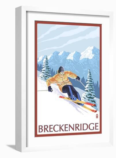 Breckenridge, Colorado, Downhill Skier-Lantern Press-Framed Art Print