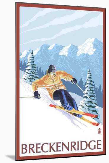 Breckenridge, Colorado, Downhill Skier-Lantern Press-Mounted Art Print