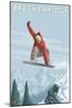 Breckenridge, Colorado, Jumping Snowboarder-Lantern Press-Mounted Art Print