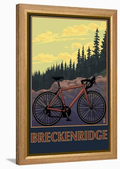 Breckenridge, Colorado - Mountain Bike-Lantern Press-Framed Stretched Canvas