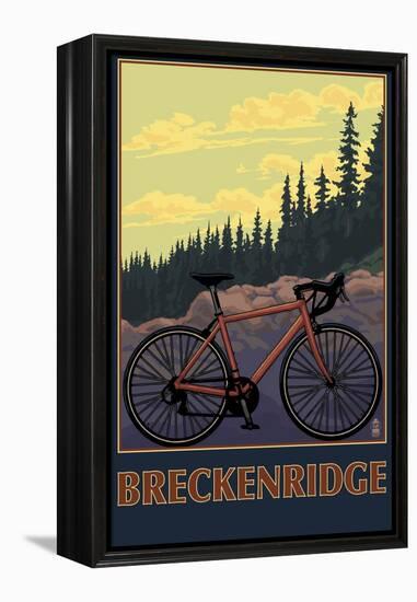 Breckenridge, Colorado - Mountain Bike-Lantern Press-Framed Stretched Canvas